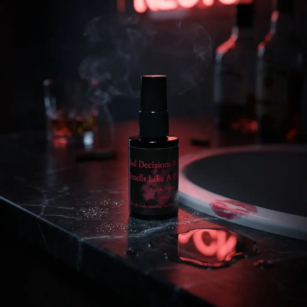 Smells Like A Bad Idea eau de parfum bottle on black marble counter